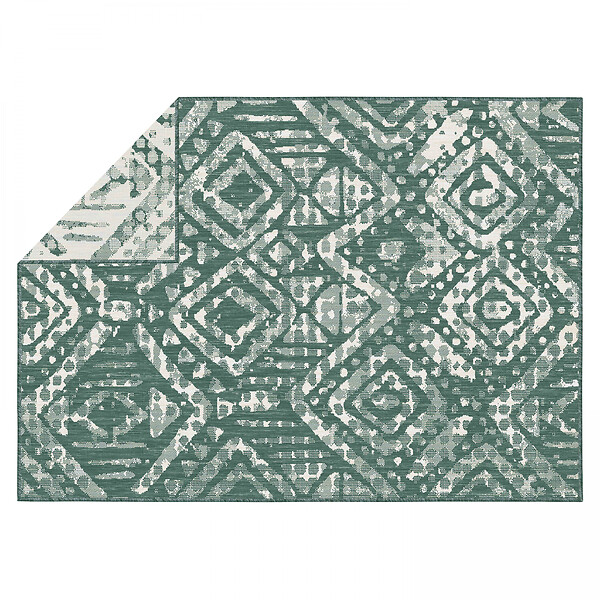 OVIALA - Tapis d'extérieur en polypropylène 120 x 170 cm vert - Kano - large