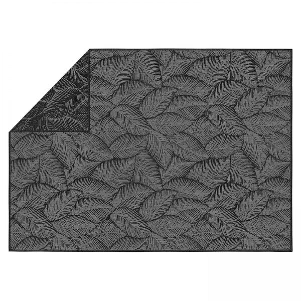 OVIALA - Tapis d'extérieur en polypropylène 160 x 230 cm noir - Folia - large