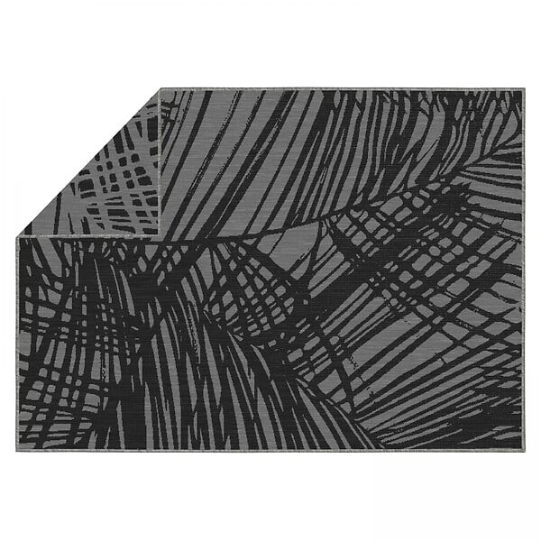 OVIALA - Tapis d'extérieur en polypropylène 200 x 290 cm noir - Palmio - large
