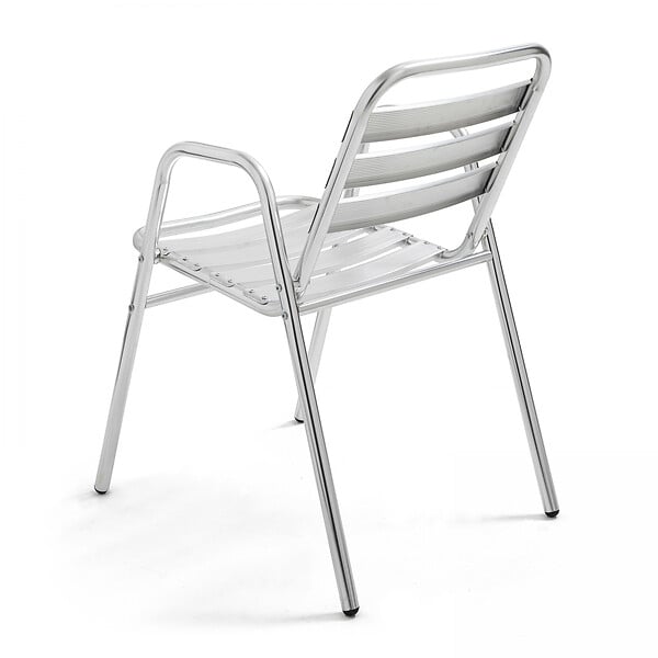 OVIALA - Table de jardin carrée en aluminium et 4 fauteuils - Nothing Hill - large
