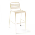 OVIALA - Chaise haute de jardin en métal ivoire - Palavas - vignette