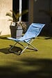 O'SUN - Fauteuil relax de jardin 3 positions pliable - Bleu - Dimensions : 94 x 62 x 102 cm - vignette