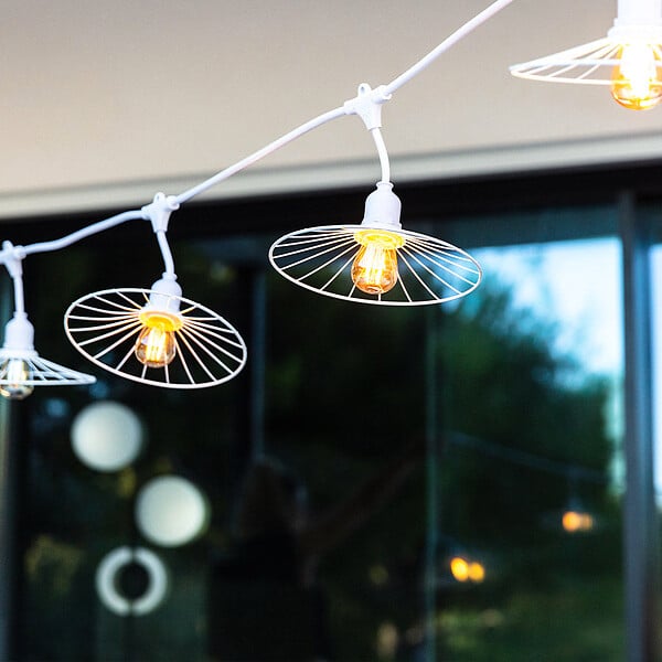 LUMISKY - Guirlande connectable CHIC CAGE Blanc 10 ampoules E27 6M - large