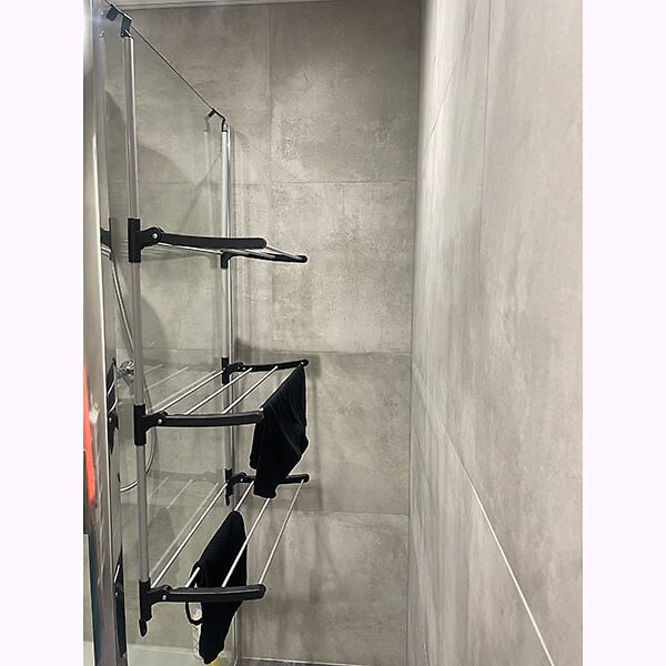 FRANDIS - Séchoir de porte pliable acier 3 niveaux 6.5m - large