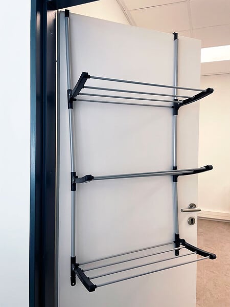 FRANDIS - Séchoir de porte pliable acier 3 niveaux 6.5m - large