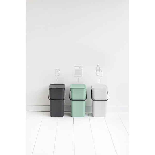 BRABANTIA - Poubelle Sort & Go, 12L - Jade Green - large