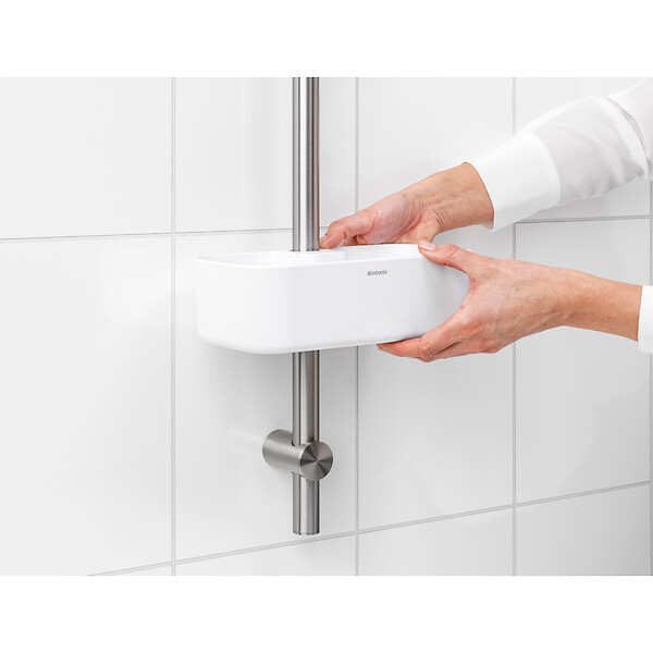 BRABANTIA - Serviteur de douche plastique ReNew Blanc 2 kg - large