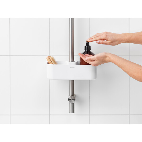 BRABANTIA - Serviteur de douche plastique ReNew Blanc 2 kg - large