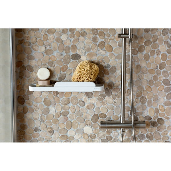 BRABANTIA - Étagère de douche avec raclette - MindSet - Blanche - large