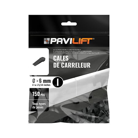 PAVILIFT - Sachet de 150 cales d'ajustement biseautées - 0 à 6 mm - large