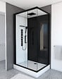 AURLANE - Cabine de douche 110x80x215cm - Verre Trempé - Mitigeur Chrome - DUALITY 3 RECTANGLE - vignette