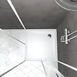 AURLANE - Pack porte de douche coulissante blanc de 78 à 90x185cm + receveur 80x80 - WHITY SLIDE - vignette