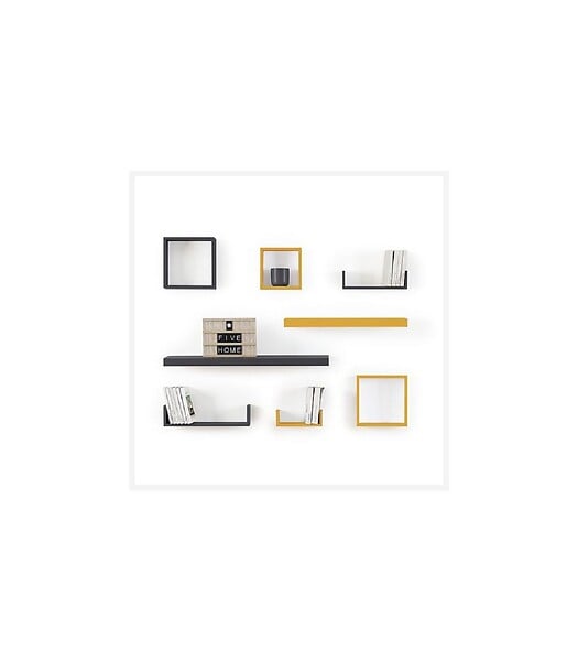 5 FIVE SIMPLY SMART - Étagère murale flottante coloris Noir L 60 cm Fixations invisibles - large