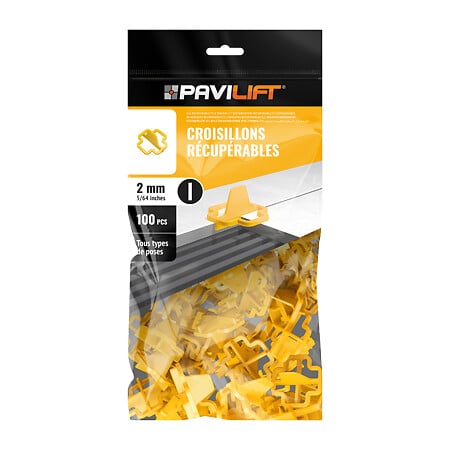 PAVILIFT - Sachet de 100 croisillobns récupérables 2 mm droit - large