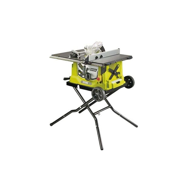 RYOBI - Pack RYOBI Scie sur table électrique RTS1800EF-G - 1800W - 254mm - piètement rétractable - roues - extension - lame carbure - SB254T48A1 - large