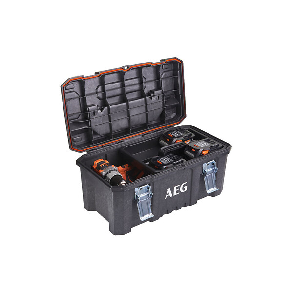 AEG - Pack AEG 18V - Perceuse percussion Brushless 75 Nm - Batterie 4.0 Ah - Chargeur - Caisse de rangement - large