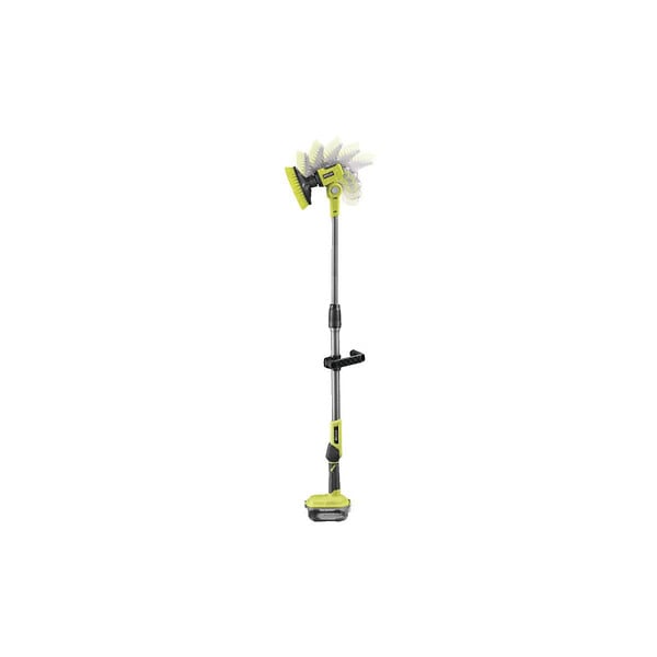 RYOBI - Pack RYOBI - Brosse motorisée télescopique R18TPS-120G - 18V One+ - 1 batterie 2.0Ah - 1 chargeur - Tête de brosse RYOBI surfaces dures - RAKSCRUBH - large