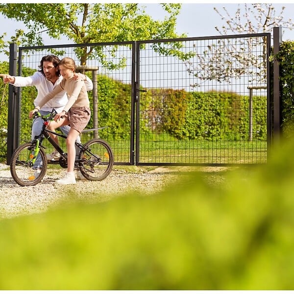EASY CLOTURE - Portail grillagé maille 100x50 - Largeur 3 mètres - Square Gate - large
