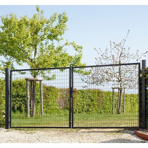EASY CLOTURE - Portail grillagé maille 100x50 - Largeur 3 mètres - Square Gate - large