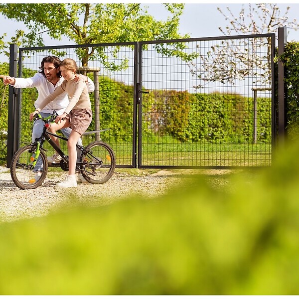 EASY CLOTURE - Portail grillagé maille 100x50 - Largeur 3 mètres - Square Gate - large