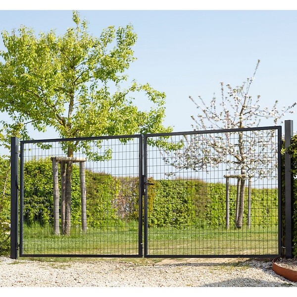 EASY CLOTURE - Portail grillagé maille 100x50 - Largeur 3 mètres - Square Gate - large