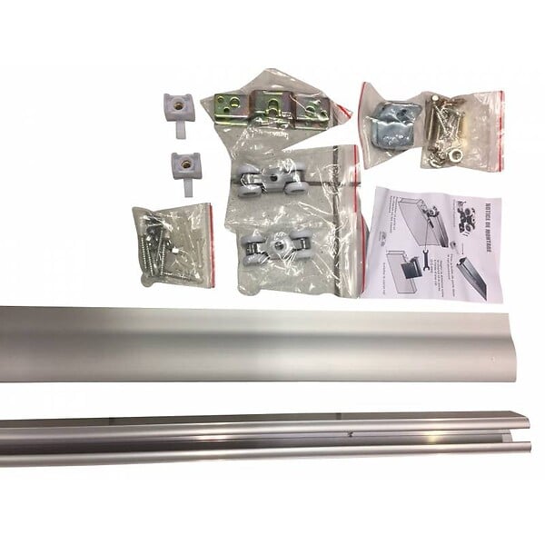 SECURY-T - Rail porte coulissante avec cache et accessoires - 2M - en Aluminium - large