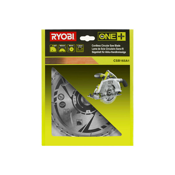 RYOBI - Pack RYOBI - Scie circulaire R18CS-0 - 18V One+ - sans batterie ni chargeur - Lame ultra fine CSB165A1 - large
