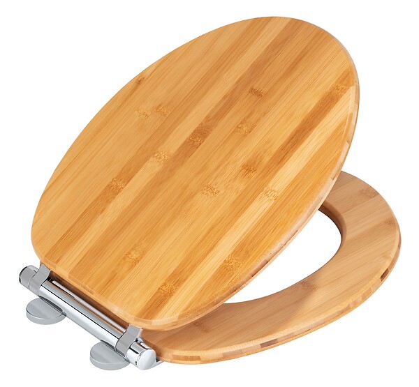 WENKO - Abattant WC bambou Bambusa Fix-Clip Easy Close Marron clair - large