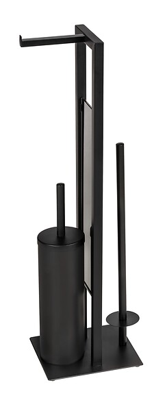 WENKO - Combiné WC Rivalta noir - Acier verre - Silicone - large