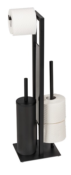 WENKO - Combiné WC Rivalta noir - Acier verre - Silicone - large