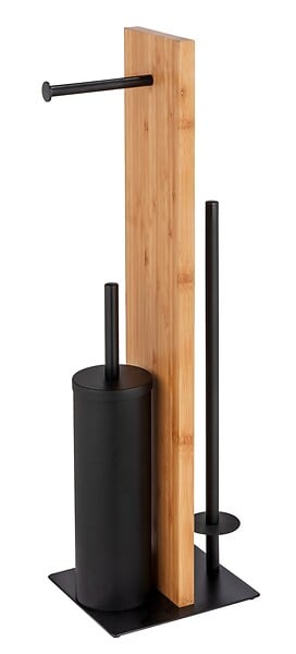WENKO - Combiné WC 3 en 1 - Bambou et acier laqué - Lesina - Noir - large