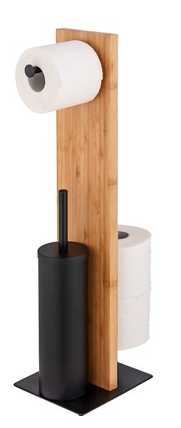 WENKO - Combiné WC 3 en 1 - Bambou et acier laqué - Lesina - Noir - large