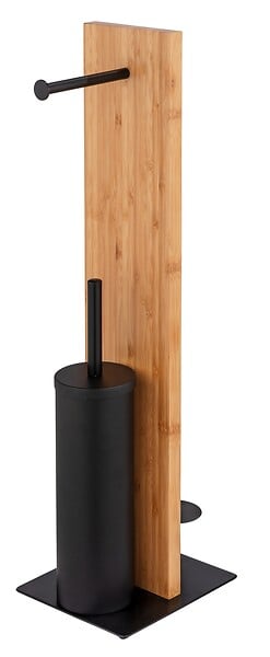 WENKO - Combiné WC 3 en 1 - Bambou et acier laqué - Lesina - Noir - large