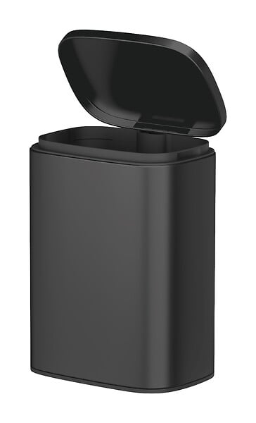 WENKO - Poubelle murale Sare 5l noir mat - large