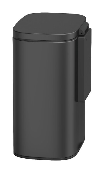 WENKO - Poubelle murale Sare 5l noir mat - large