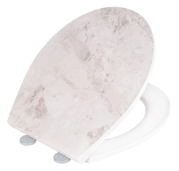 WENKO - Abattant Duroplast White Marble - Fermeture silencieuse - large