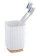 WENKO - Gobelet Rotello - Bambou et plastique - Blanc - 11,1cm - vignette