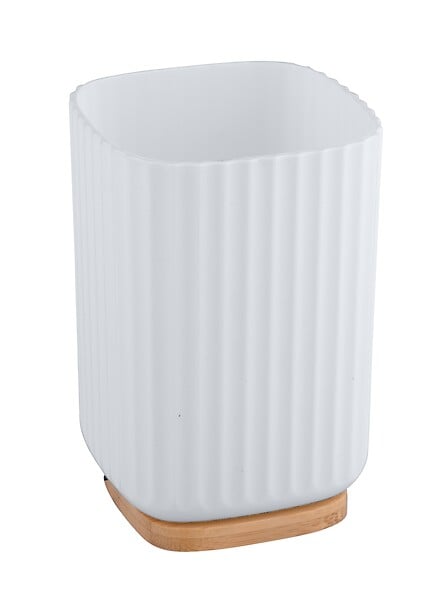 WENKO - Gobelet Rotello - Bambou et plastique - Blanc - 11,1cm - large