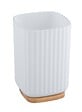 WENKO - Gobelet Rotello - Bambou et plastique - Blanc - 11,1cm - vignette
