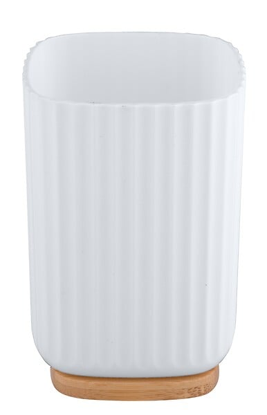 WENKO - Gobelet Rotello - Bambou et plastique - Blanc - 11,1cm - large