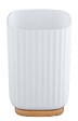 WENKO - Gobelet Rotello - Bambou et plastique - Blanc - 11,1cm - vignette
