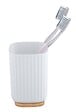 WENKO - Gobelet Rotello - Bambou et plastique - Blanc - 11,1cm - vignette