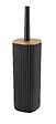 WENKO - Set brosse WC Rotello - Plastique et bambou - Noir - vignette