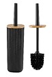 WENKO - Set brosse WC Rotello - Plastique et bambou - Noir - vignette