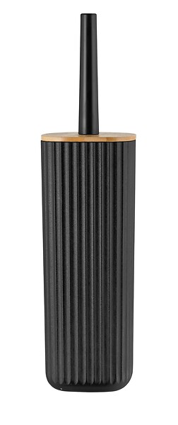 WENKO - Set brosse WC Rotello - Plastique et bambou - Noir - large