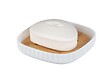 WENKO - Porte-savon - Bambou et plastique - Rotello - Blanc - vignette