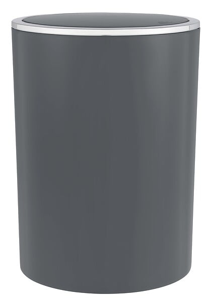 WENKO - Poubelle à couvercle basculant plastique Inca Anthracite 5L - large