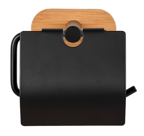 WENKO - Dérouleur papier WC bambou Orea Noir mat Turbo-Loc - large