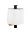 WENKO - Dérouleur papier WC - Bambou - Noir mat - Fixation adhésive - vignette