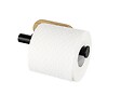 WENKO - Dérouleur papier WC - Bambou - Noir mat - Fixation adhésive - vignette
